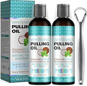 2 Packs Coconut Oil Pulling,Natural Teeth Whitening Mouthwash 16 fl oz