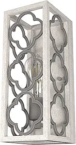 Hunter - Gablecrest 1-Light Distressed White, Small Sconce Light, Dimmable, Transitional Style, for Bedrooms, Kitchens, Foyers, Bathrooms - 19376