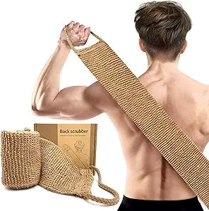 Extra Rough Exfoliating Back Scrubber,Natural Body Exfoliator for Workers Athletes and Men.Hygienic Loofah for Long Durable Daily Deep Cleansing
