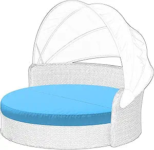 Outdoor Daybed Cushion Cover - 66" Replacement Round Bed Waterproof and Fade-Resistant Sun Bed Cover for Patio (Cover ONLY)