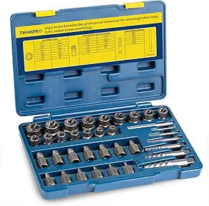 36Pcs Screw & Bolt Extractor Set, 2-in-1 Multi-Spline Lug nut Remover, Easy out Stripped Screw Removal Tool Kit for Damaged, Frozen, Studs, Rusted, Rounded-Off Bolts, Nuts