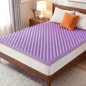 2 Inch Egg Crate Mattress Topper Twin, Gel Infused Memory Foam Mattress Topper for Pressure Relief, Breathable Mattress Pad Bed Topper in a Box, CertiPUR-US Certified, Purple, 38"75"