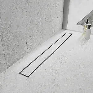 24"Linear Shower Drain Brushed Silver Drain with Tile Insert Grate