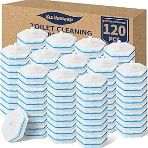 120 Count Toilet Bowl Wand Refills, Disposable Toilet Cleaner Refills, Disposable Wand Heads Compatible with Clorox and The Most Toilet Brushes