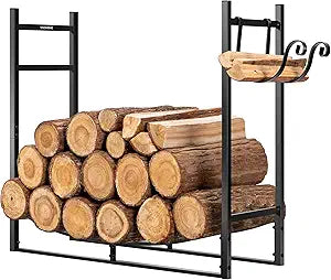 VIVOHOME 3ft Heavy Duty Indoor Outdoor Firewood Storage Log Rack with Kindling Holder