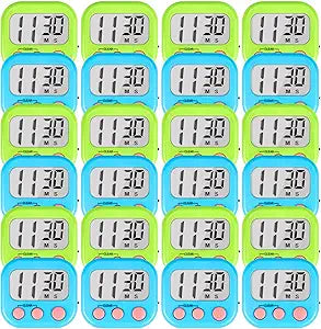 Timer for Kids Teachers Digital Kitchen Timers for Cooking Large Magnetic Classroom Timer 24Pack-Blue Green