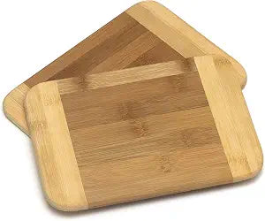 Lipper International Bamboo Wood Two-Tone Kitchen Cutting and Serving Board, Small, 8" x 6" x 5/16", Set of 12