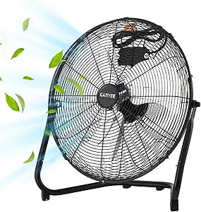 High Speed Industrial Floor Fan Γ 2000 CFM Heavy Duty Metal Air Circulator Γ 3 Speeds, 360┬░ Adjustable Tilt, Portable Carry Handle Γ Powerful Cooling for Garage, Workshop, Commercial, Gym