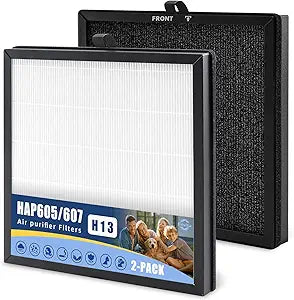 HAP605 HAP607 Replacement Filter Compatible with Freaire HAP605 HAP607 H13 High-Efficiency Activated Carbon (4)