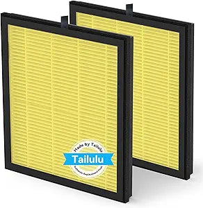 Tailulu Air Purifier Filter for HQKJ-180 Air Purifier, H14 Grade True HEPA for Large Room Filter Allergies Pollen Smoke Dust Pet Dander, HQKJ-180 Replacement Filter (Yellow 2Pack)
