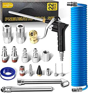 SARDVISA 22-Packs Air Compressor Kit with 25-Ft Repairable PU Hose