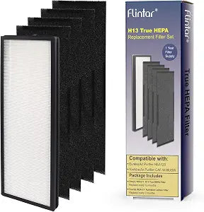 NEA120 Replacement Filter, Compatible with Eureka NEA120 and Toshiba Smart WiFi Air Purifier, H13 Grade Air Filter (NEA-F1) and 4 Activated Carbon Filters (NEA-C1)