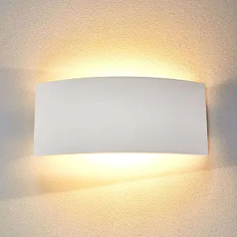 13.8" Paintable Plaster Wall Sconce Light, White Up Down Wall Sconce Wall Light Fixture, Modern Indoor Wall Lighting for Living Room Bedroom Hallway, Hardwired, 2-Light G9, Bulbs Not Included