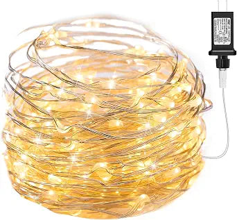 Minetom Fairy Lights Plug in, 33Ft 100LEDs String Lights for Bedroom