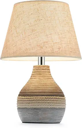 10" H Small Rechargeable Cordless Ceramic Table Lamp, Coastal