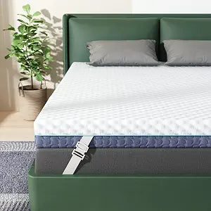 Releep 3" Twin XL Memory Foam Mattress Topper, Soft Mattress Topper for Back Pain Relief, Orthopedic Bed Topper with 2-Sided Breathable Cover, Ergonomic 5-Zone Design