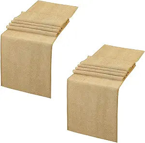 2 Pieces Burlap Table Runners 12x84 Inch Rustic Boho Table Runner