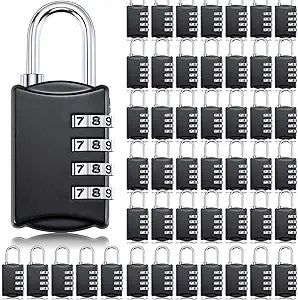 Moxweyeni 50 Pcs 4 Digit Combination Lock Small Combo Luggage Number Locks Outdoor Waterproof Padlock for Traveling Toolbox Gym Door Locker Suitcases Employee Hasp Storage