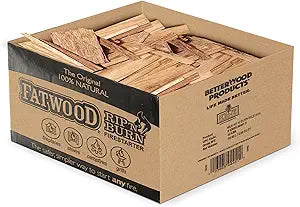 Better Wood Products Fatwood Rip & Burn Safe All Natural Firestarter Waterproof Wood, 40 Pounds