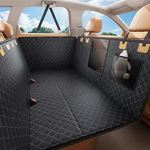 Lamicall Dog Car Seat Cover for Back Seat - [Upgraded Anti-Ripped] Back Seat Extender for Dogs Hard Bottom, Waterproof Dog Hammock for Car with Mesh Window, Pet Backseat Protector SUV & Small Truck L