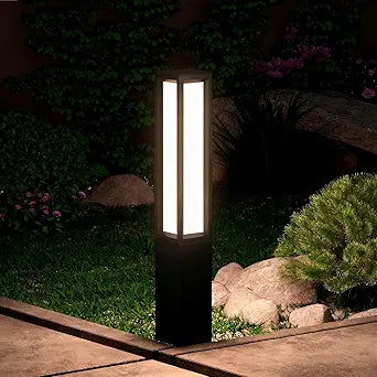 SkyGlow 32" Bollard Light, 120V Line Voltage Aluminum LED IP65 Waterproof Modern Outdoor Landscape Path Lights 3000K Curb Appeal Hardwired for Garden Pathway Lawn Patio Courtyard Driveway Commercial