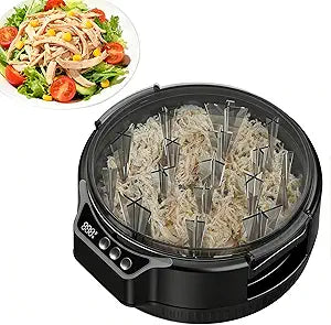 Electric Chicken Shredder, Rechargeable Automatic Meat Breast Shredder Tool Twist, Kitchen Grinder Machine with 3 Timer Modes, BPA Free for Pork, Beef, Chicken, Salads, Pet Food, Dishwasher Safe