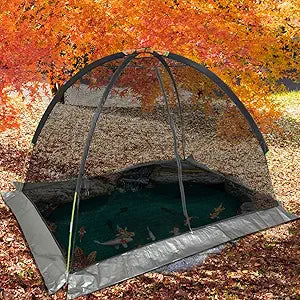 Ponds Cover Dome Net 9 X 12FT for Outdoor Fish Koi Leaves Garden Winter Protection Netting Pond Covering Tent with Zipper Stakes