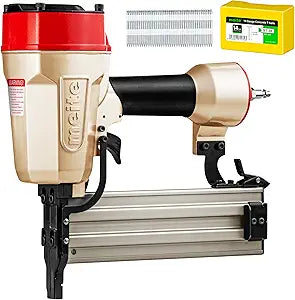 meite ST64L Concrete Nail Gun with 400PCS 14 GA 1-1/2 Inch T Nails, Extended Muzzle Pneumatic Concrete T-Nailer Gun for Wood-to-Concrete Projects, 100PCS Magazine, Accepts 3/4'' to 2-1/2''