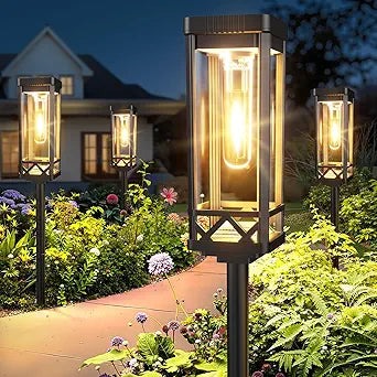 KOOPER Taller Solar Pathway Lights Outdoor, 8 Pack Upgraded Brighter Solar Garden Lights Solar Powered, Up To 15 Hours Outdoor Solar Lights for Yard Landscape Lighting Path Walkway Driveway Sidewalk