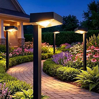 Solar Pathway Lights Outdoor Waterproof: 8 Pack 80 Lumens Bright 2700K Warm White 2 LED - 12H Long Lasting & 40% High Efficiency Large Solar Panel - Garden Yard Walkway Driveway Landscape Lighting