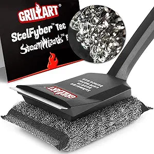 GRILLART Grill Brush Bristle Free, SteamWizards [Safe & Efficient] Grill Cleaner Brush for All Grill Grates, Replaceable Pad BBQ Grill Brush for Outdoor Grill, Grill Accessories, Gifts for Men/Dad