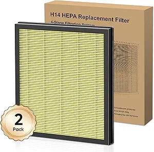 DAYETTE 2 Pack H14 Replacement Filter Compatible AP303/AP304/305/308/405 Air Purifiers, 4-in-1 H14 Grade True HEPA High-Efficiency Activated Carbon for pet