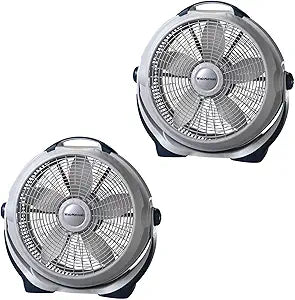 Lasko Wind Machine 3300 20 Inch 3 Speed Cooling Pivoting Head Floor Fan (2 Pack)