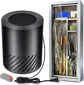 Gun Safe Dehumidifier Electric, Dehumidifier for Gun Safe Dryer, Plug in Gun Safe Heater, 360┬░ Heating Circular Air with Built-in Fan