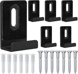 6Pcs Metal Mirror Clips, Mirror Hanging Kit, 1/2" Wide Channel, Heavy Duty, Black, Wall Mounting, Frameless Mirror, Billboard Displays, Tile Display