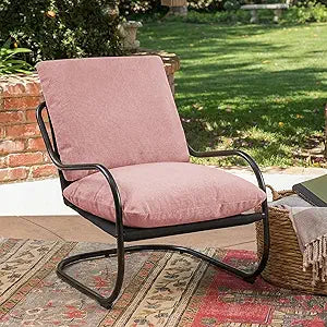 Peace nest Modern Accent Chair,Soft Upholstered Armchair with Sturdy Metal Frame,Comfy Lounge Chair for Living Room Bedroom Balcony Reading Room,Pink