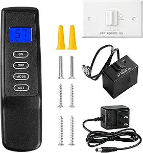 Gas Fireplace Remote Control Kit,Thermostat, On/Off , Countdown Timer,DC Adapter option,for Millivolt Valve System, Replace for skytech 1420-A,1420TH-A,1001-A,1001TH-A, Acumen RCK ,and More