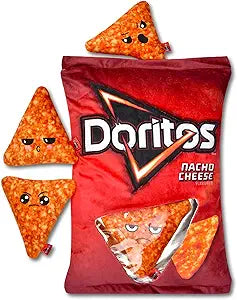 iscream Doritos Nacho Chips Package 17" x 11.5" Fleece Pillow Set with 4 Chip Mini Pillows