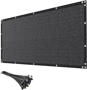 6' x 50' Black Privacy Screen Fence Heavy Duty Fencing Mesh Shade Net Cover for Outdoor Panel Garden Backyard Porch Patio Balcony LSYY