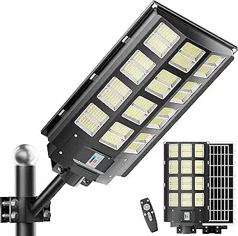 1-Pack 9500W Solar Street Light, Solar Street Lights Outdoor Waterproof, 240000LM 7000K Solar Powered Street Light, Dusk to Dawn, with Motion Sensor, LED Wide Angle Lamp