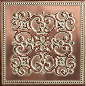 10-Pack Peel and Stick Backsplash Metal Tiles 8" x 8" Patina Copper Design, Water-Resistant, Renter-Friendly, Aluminum Tile for Kitchen, Bathroom, Ceiling & DIY Projects