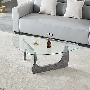 Btrpily Wooden Coffee Table - Modern Marble Coffee Table Contemporary, Stylish, High-End Furnishing for Your Living Room (Marble Stone, Triangle)