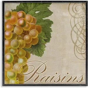 Vintage French Grapes Kitchen, 12 x 12 Inch Framed Gicle Print