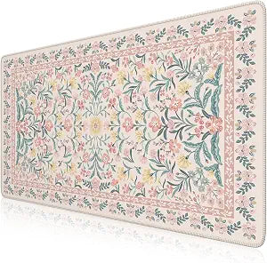iCasso Desk Mat,Mouse Pad for Office Desk,35.4x15.7in,Pink Floral