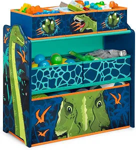 Delta Children Dinosaur Design & Store 6 Bin Toy Storage Organizer - Greenguard Gold Certified