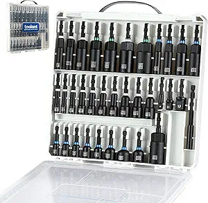toolant Magnetic Nut Driver Set 34 Piece, Impact Driver Bit Set, Deep Nut Driver, Impact Socket Adapters, Wing Nut Driver, Tough Gift Case