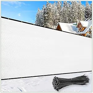 ColourTree 6' x 25' White Fence Screen Privacy Screen - Commercial Grade 170 GSM - Heavy Duty - 3 Years Warranty - Cable Zip Ties Included