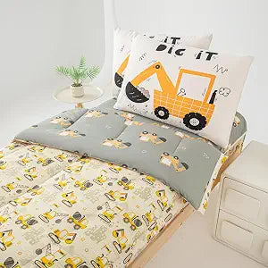Bedding Twin for Boys Construction Truck Vehicle Car Comforter Boys Twin Bedding All in one Zipper Kids
