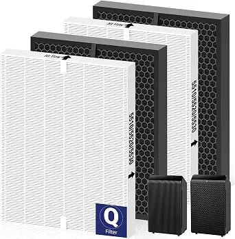 5510 5520 5530 HEPA Air Purifier Filter Q Replacement for Winix 5510 5520 5530 Plasmawave Air Purifier for Home Large Room, True HEPA and High Deodorization Carbon Filter, Part # 1712-0123-00, 2 Set