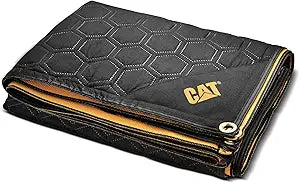 CAT 72 Inch x 80 Inch Water-Resistant Woven Utility Blanket, Black Brown - 980837E